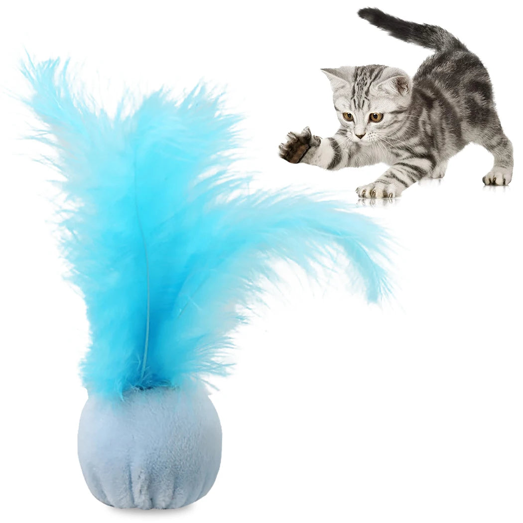 Interactive Cat Wand Toy - Feather Fishing Rod for Indoor Cats