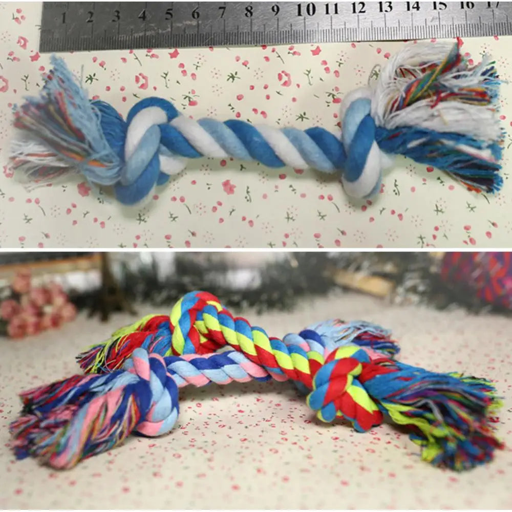 Puppy Cotton Braided Double Knot Rope Chew Anti Bite Toy Pet Supplies