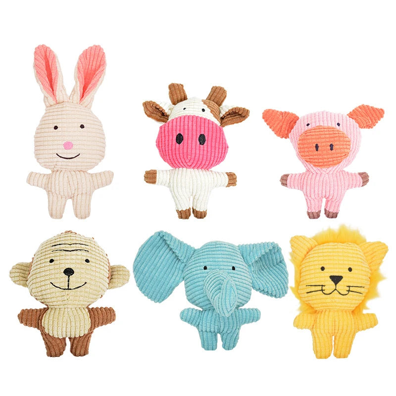 Cute Animals Plush Dog Toys Funny Squeaky Pet Puppy Chew Bite