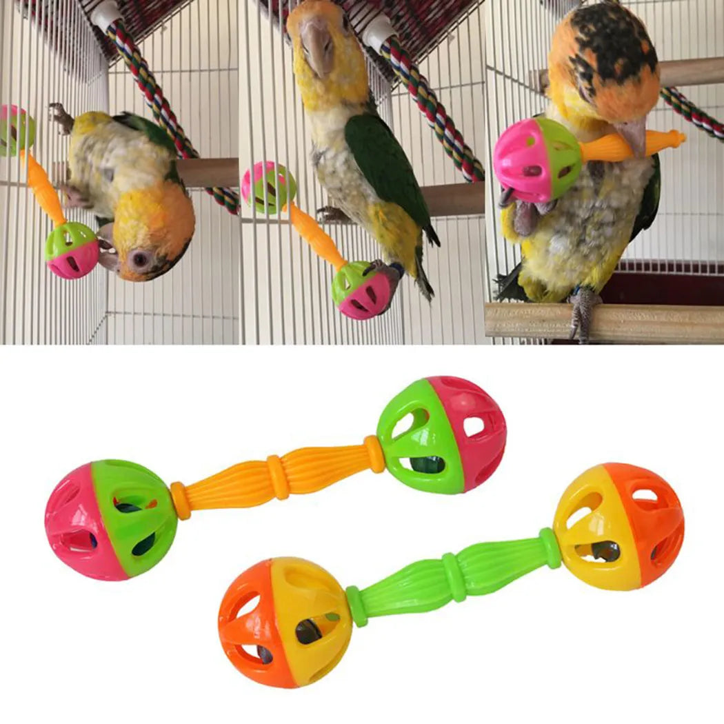 Parrot Toy Creative Pet Bird Parrot Hollow Double-head Bell Ball