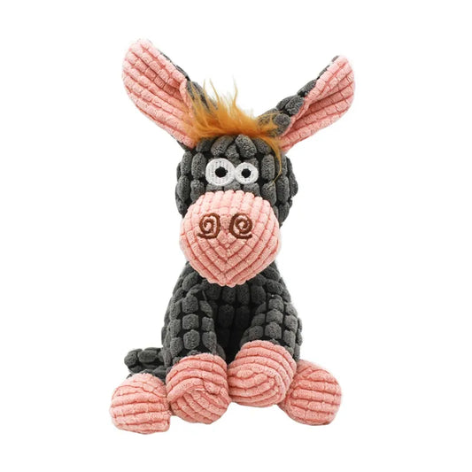 Dog Toys Stuffed Donkey Squeaking Pet Toy Plush Puzzle