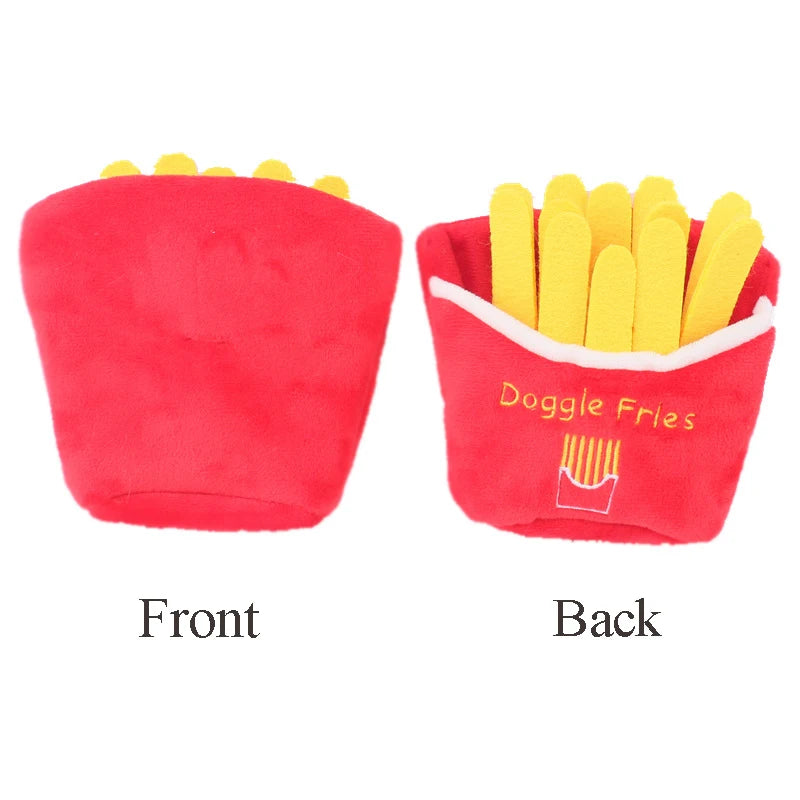 Cute Pet Plush Toy Creative French Fries Burger Meat Funny toy