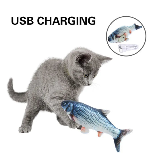 Interactive Cat Wagging Fish Realistic Plush Catnip