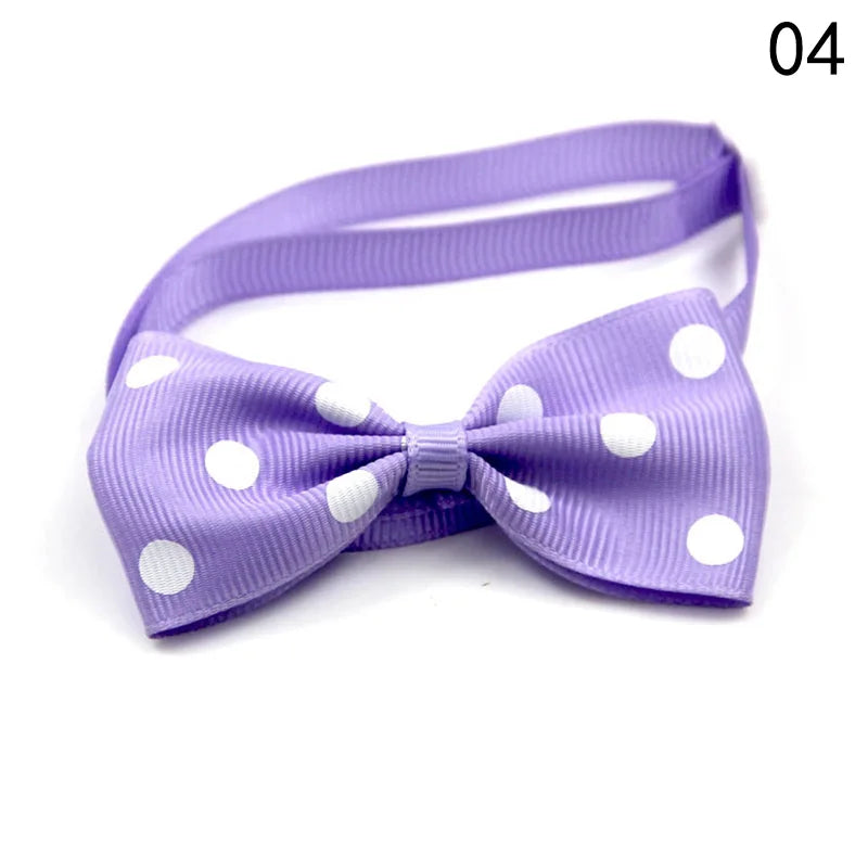 Adjustable Pets Dots Pattern Ribbon Dog Bow Ties