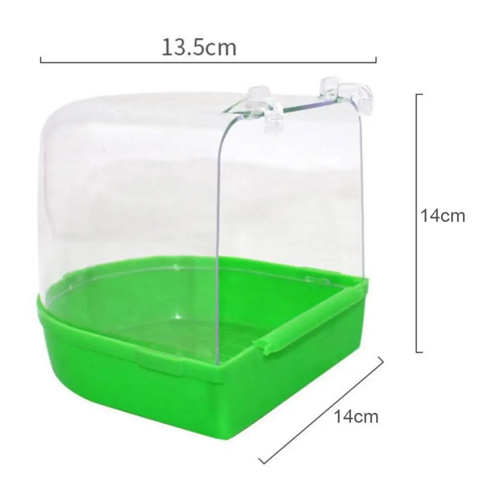 Bird Parrot Transparent Bathing Tub Bathtub Shower Box Hanging Cage Decor Small Animal Pet Bird Cleaning Tool