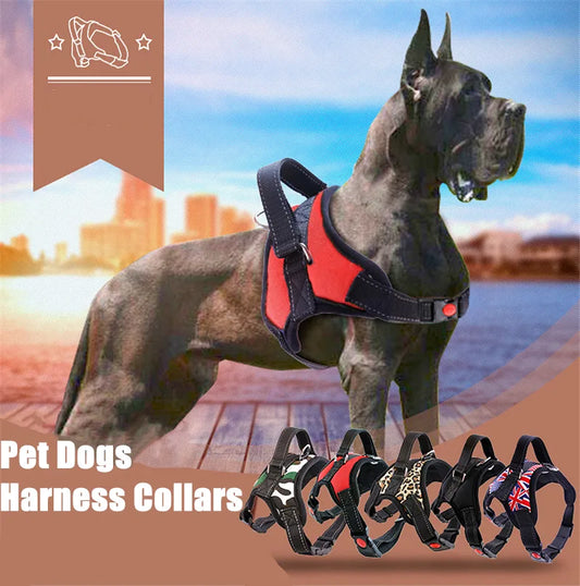 Large pet Dog Harness All Weather Service Nylon Dog Vest Padded
