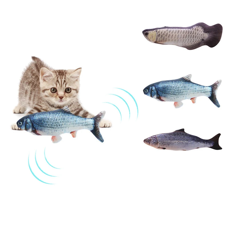 Interactive Cat Wagging Fish Realistic Plush Catnip