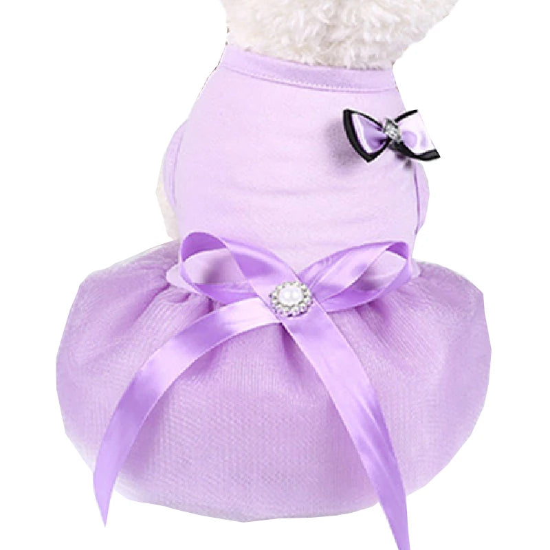 Bowknot Dog Skirt Pet Cloth Summer Cute