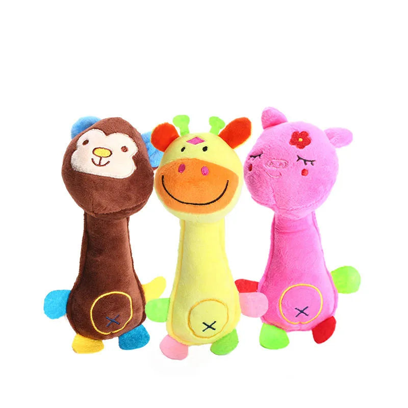 Cute Cartoon Plush Dog Toys Puppy Pets Chewing Interactive  Toy