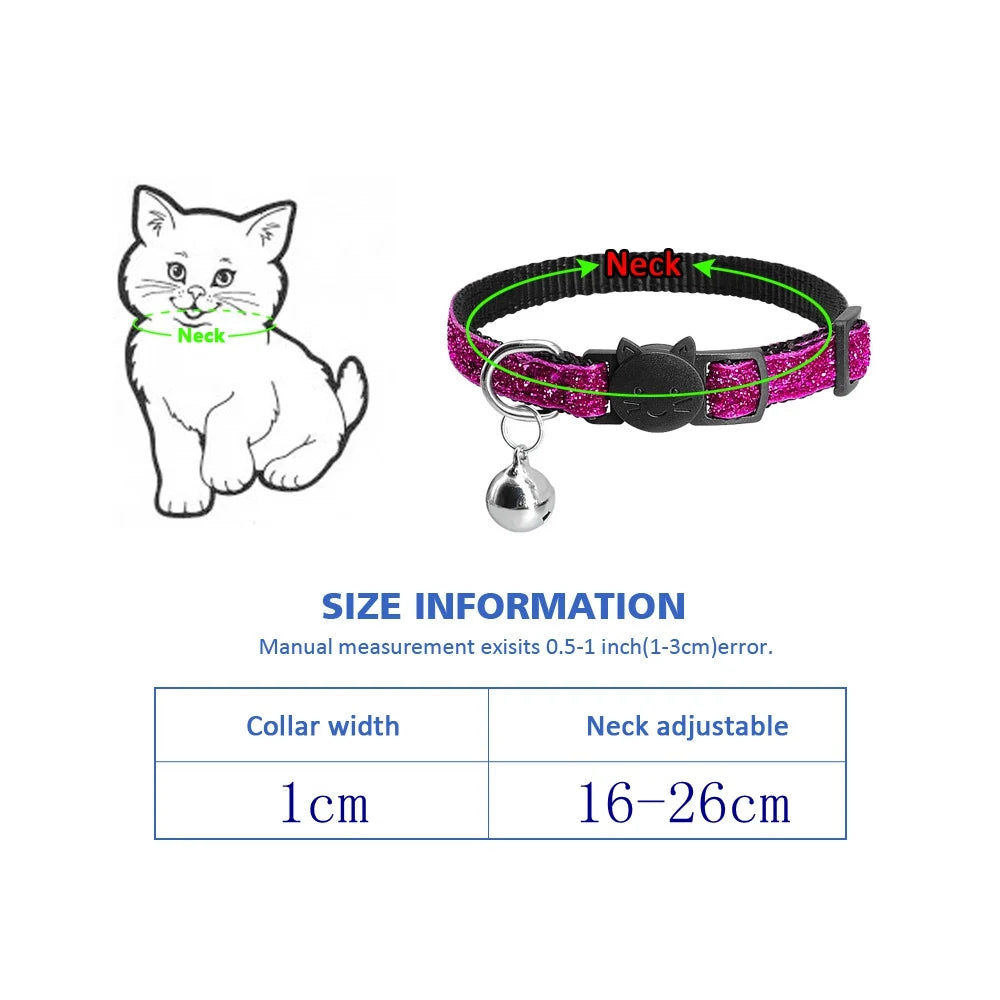 Adjustable Cat & Dog Collar with Bell - Safety Collar for Pets