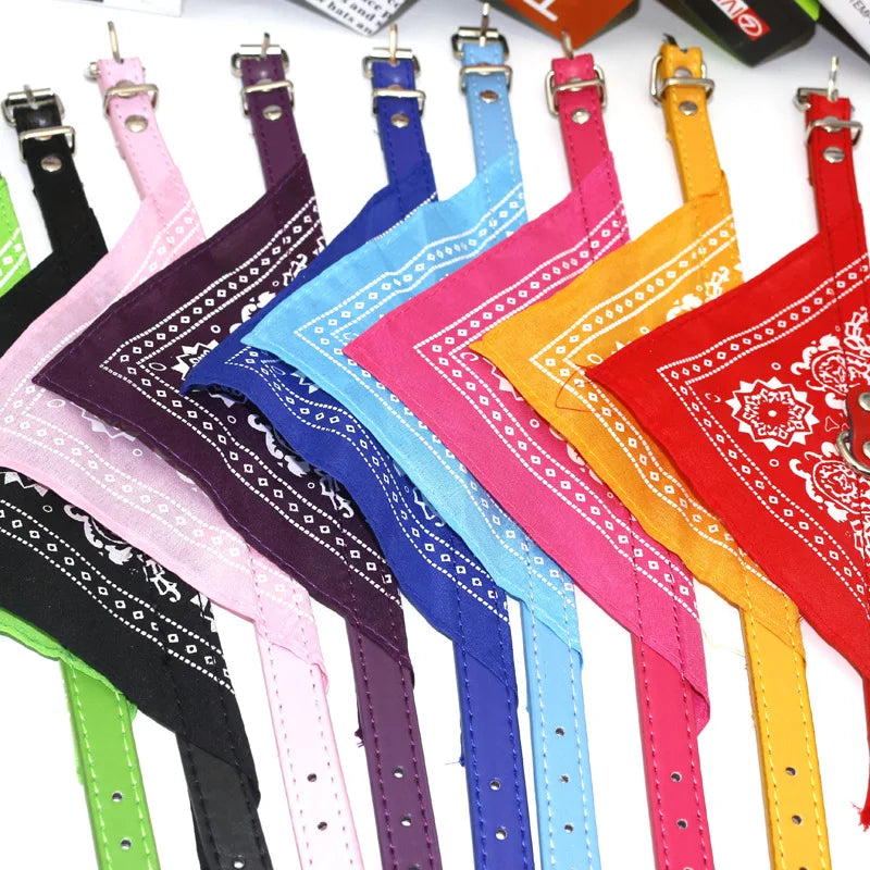 Classic Pet Cat Collar PU Leather Small Dog Scarf