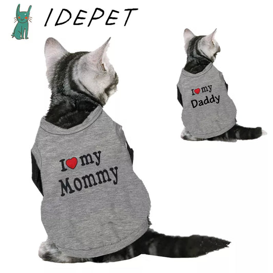 Love Cat Clothes Cotton Pet T Shirts Clothing