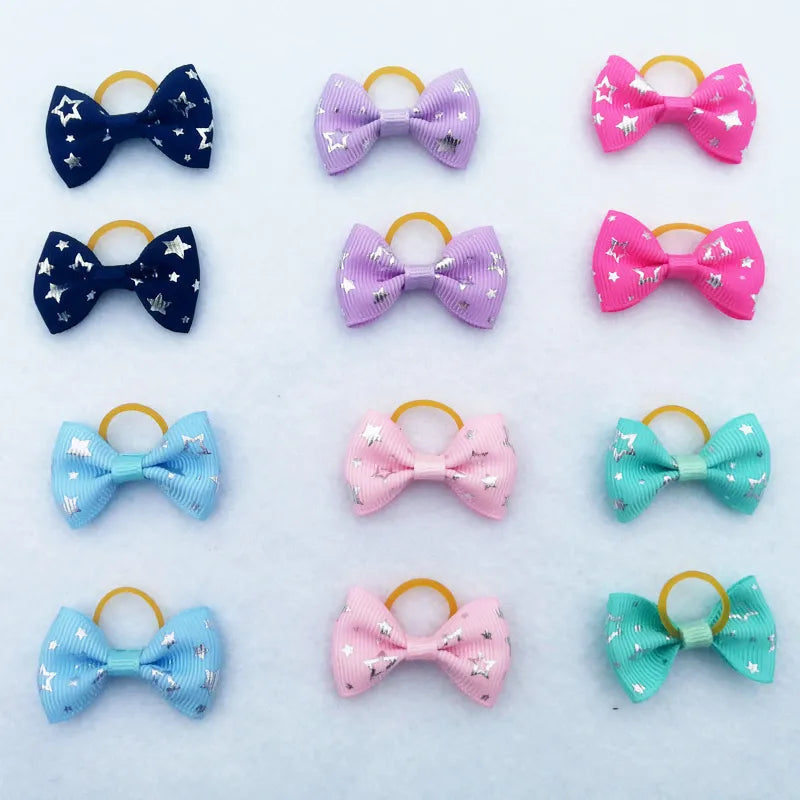 Cute Ribbon Puppy Medium Small Dog Hair Bows