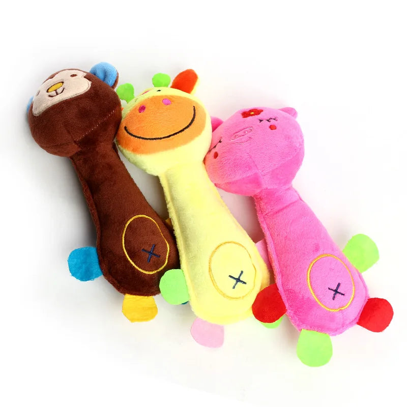 Cute Cartoon Plush Dog Toys Puppy Pets Chewing Interactive  Toy