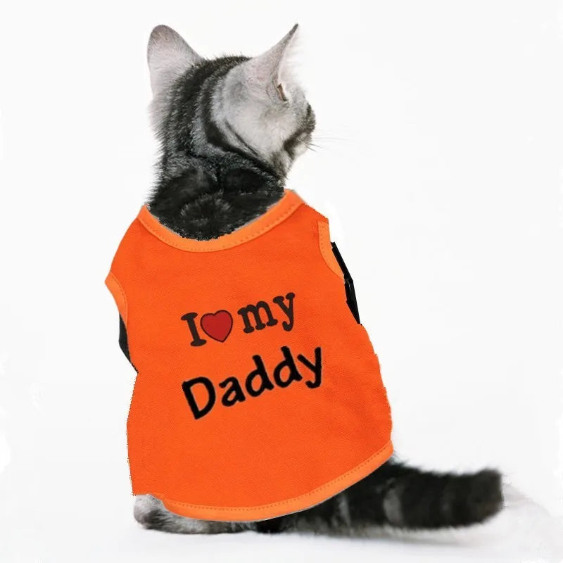 Love Cat Clothes Cotton Pet T Shirts Clothing