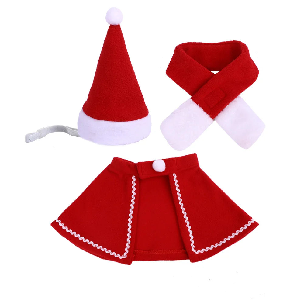 Christmas Pet Cloak Hat Scarf Set Cat