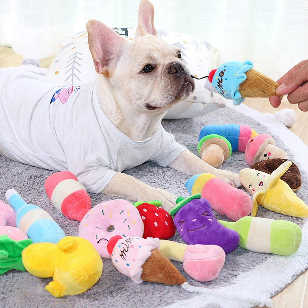 Animals Cartoon Dog Toys Stuffed Squeaking Pet Toy