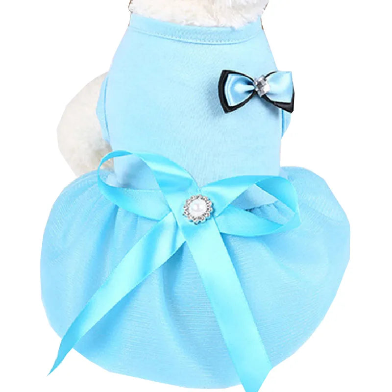 Bowknot Dog Skirt Pet Cloth Summer Cute