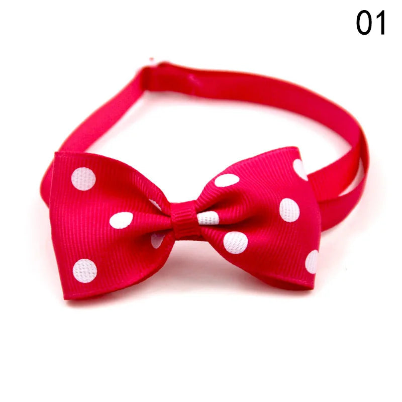 Adjustable Pets Dots Pattern Ribbon Dog Bow Ties