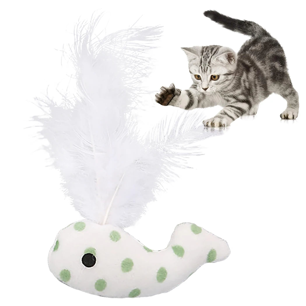 Interactive Cat Wand Toy - Feather Fishing Rod for Indoor Cats