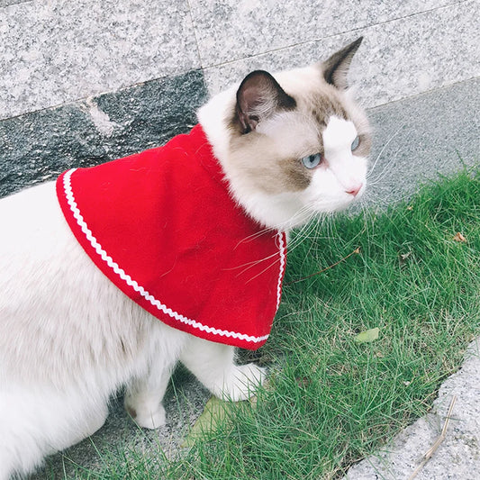 Christmas Pet Cloak Hat Scarf Set Cat