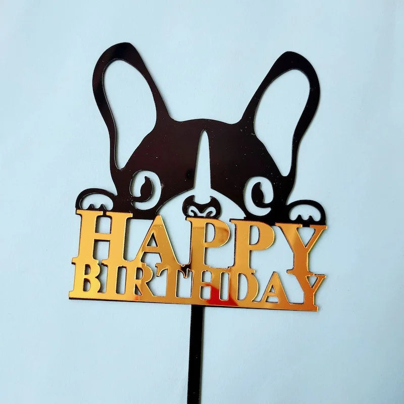 New Pet Dog Acrylic Birthday Cake Toppers