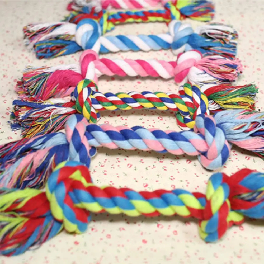 Puppy Cotton Braided Double Knot Rope Chew Anti Bite Toy Pet Supplies