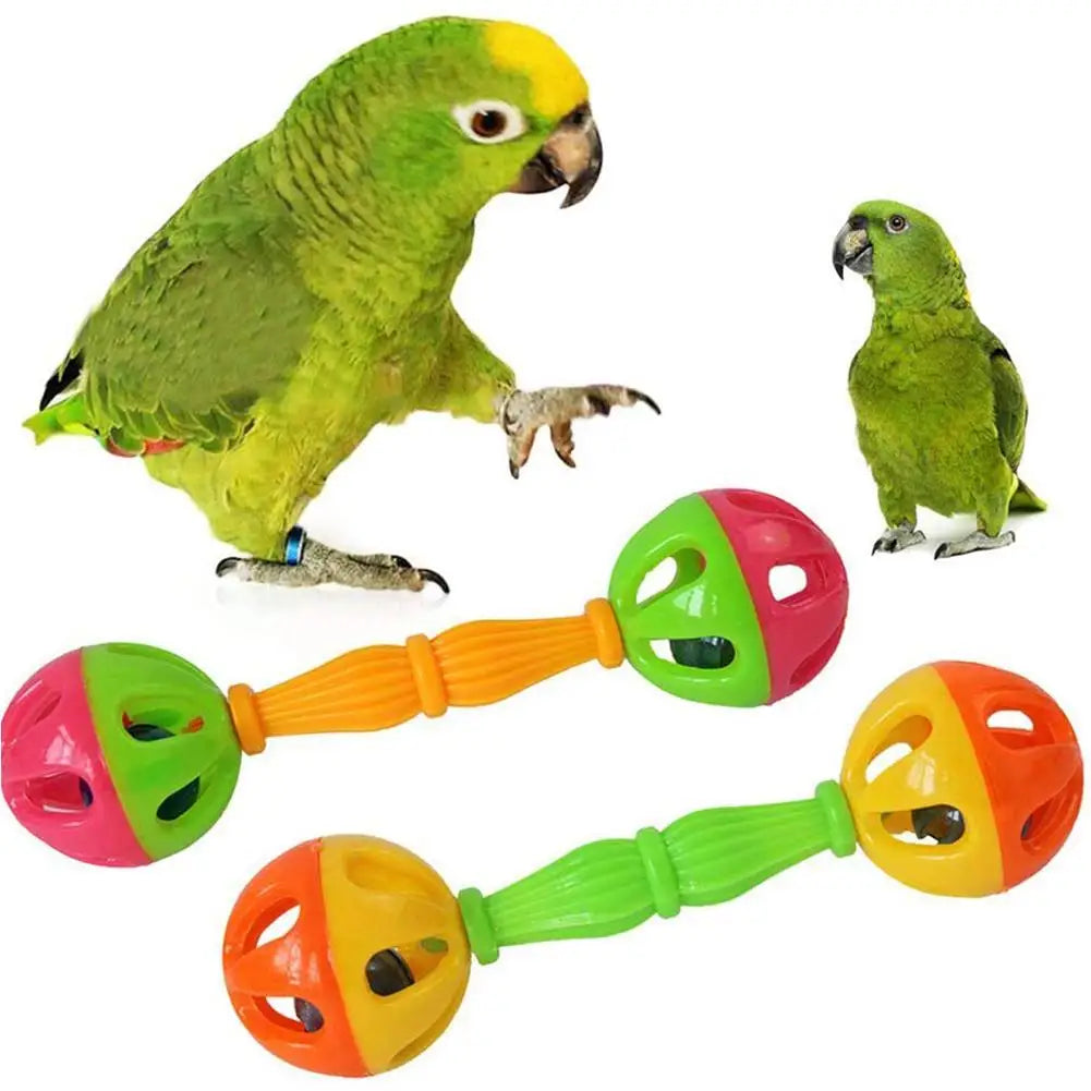 Parrot Toy Creative Pet Bird Parrot Hollow Double-head Bell Ball