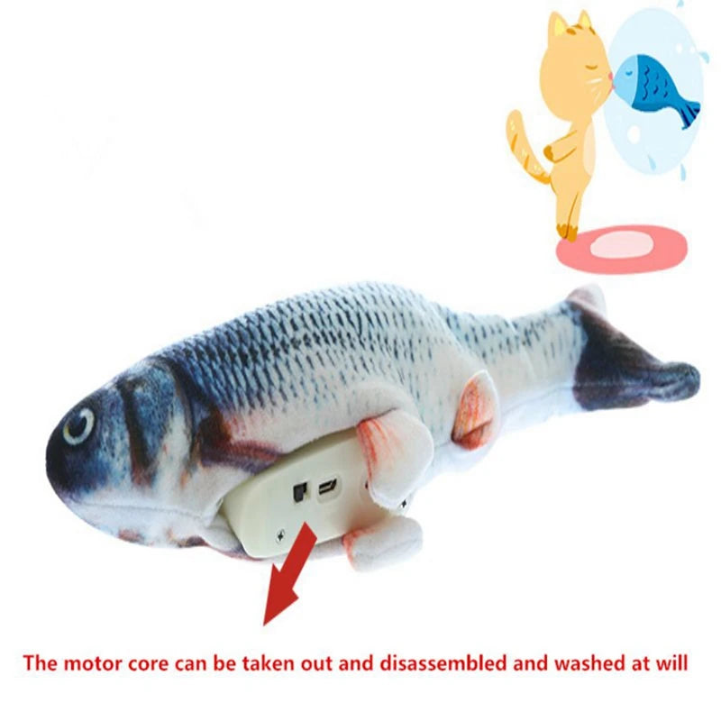 Interactive Cat Wagging Fish Realistic Plush Catnip