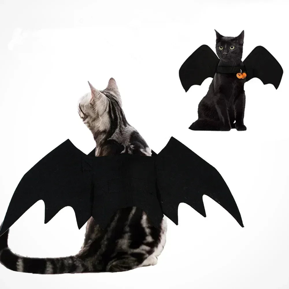 Christmas Cat Clothes Bat Wings Dog Costume Bowknot