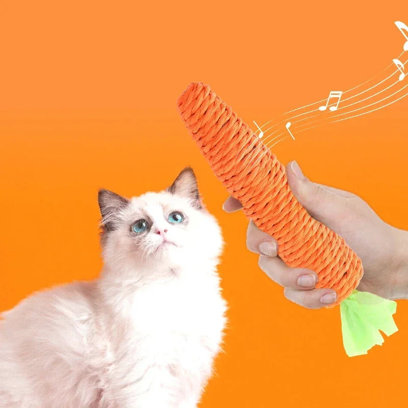 Carrot Pet Cat Toy Paper Rope Chew Toys