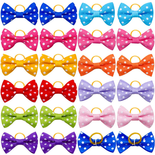 New Various partten Dog Hair Rubber Bands Polka Dots Pattern Style