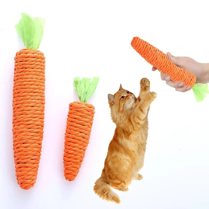 Carrot Pet Cat Toy Paper Rope Chew Toys