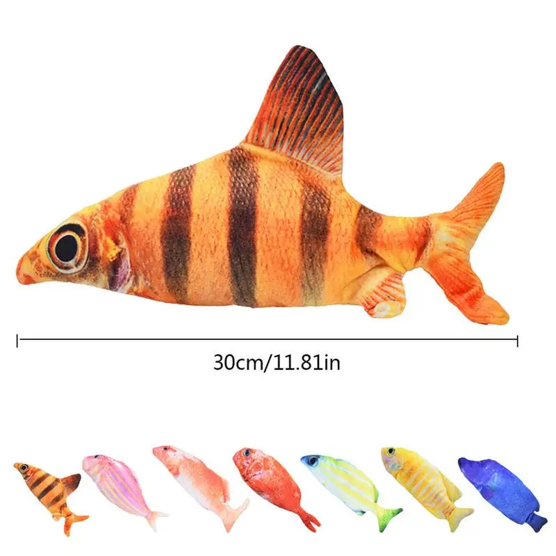 Electric Moving Fish Cat Toy Realistic Plush Simulation Electric Wagging Fish