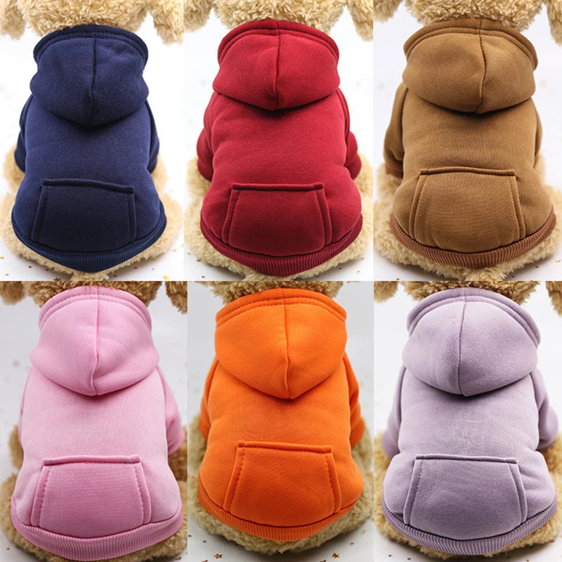 Dog Hoodie Winter Warm Dog Clothes